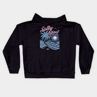 Salty Soul Retro Summer Aesthetic Kids Hoodie